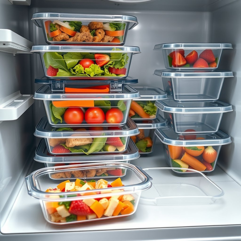 food containers in action