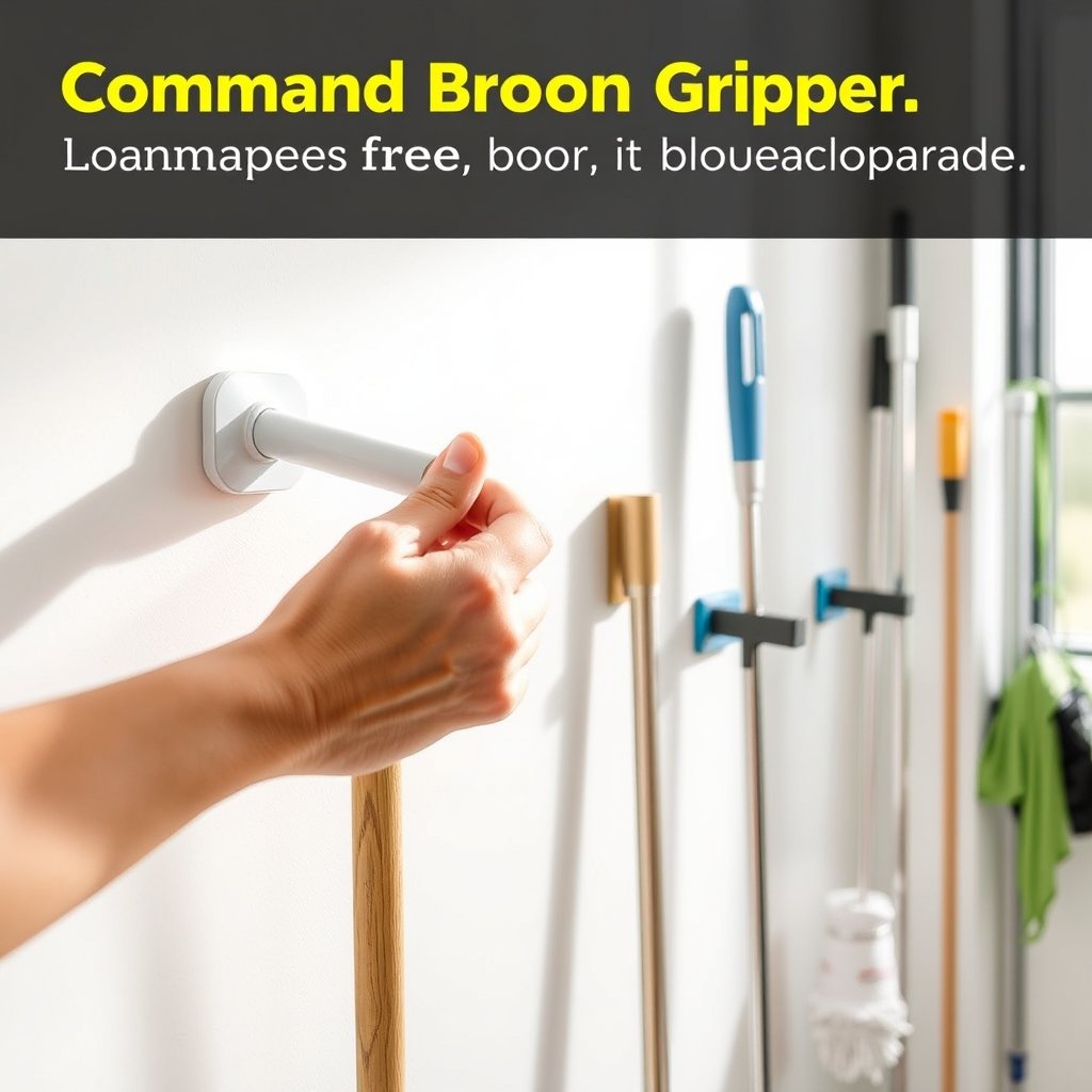 broom holder in action