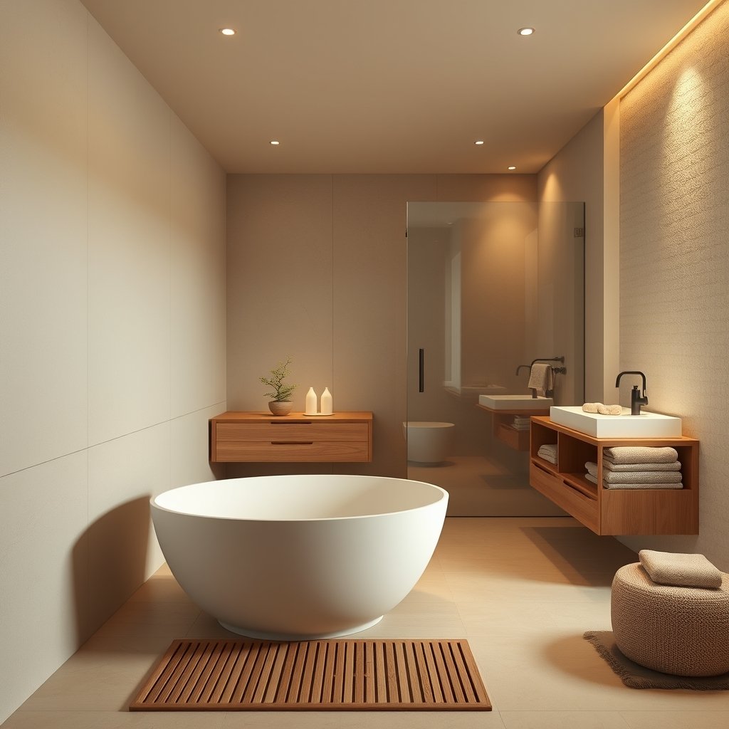 Japandi bathroom design - Illustration 1