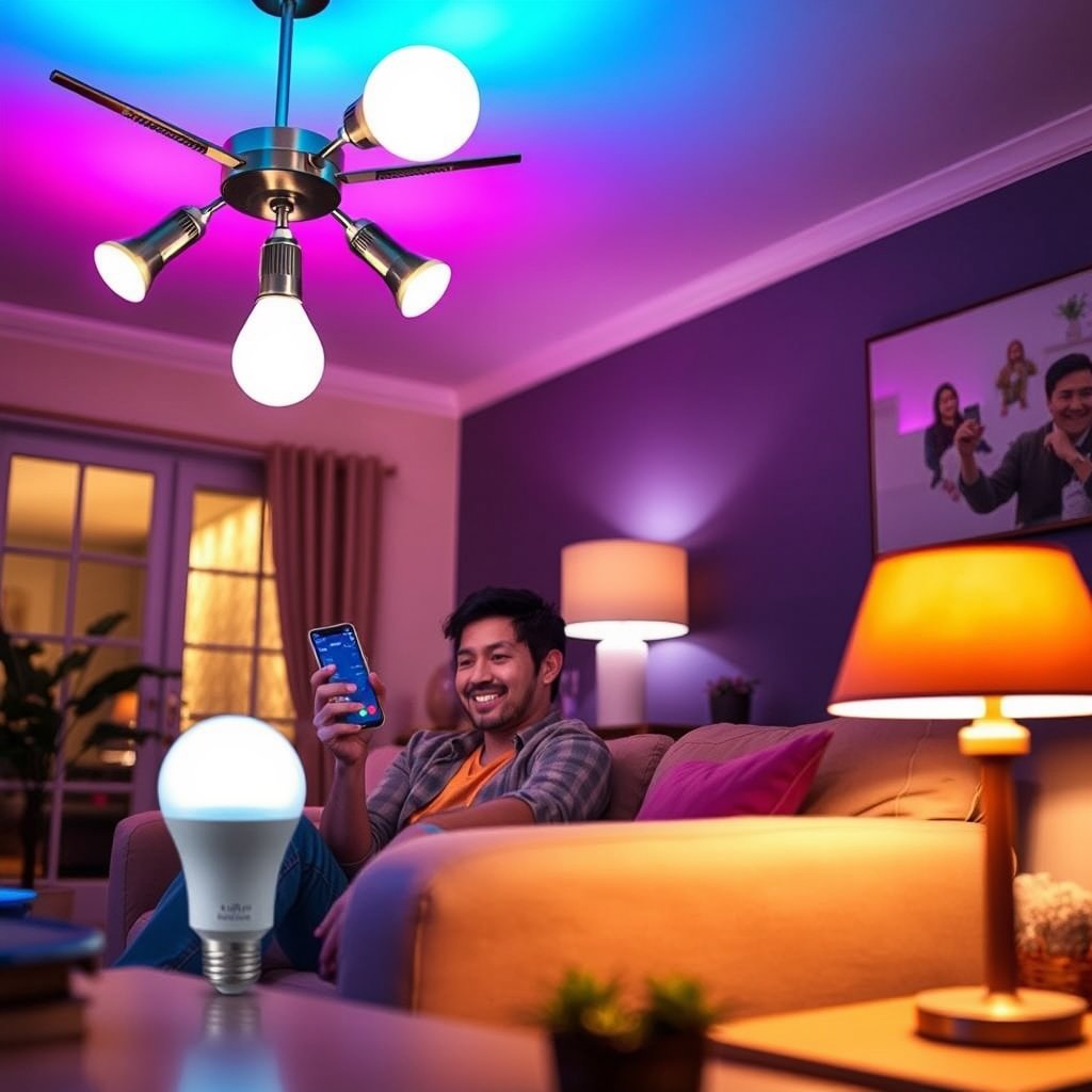 smart bulb in action