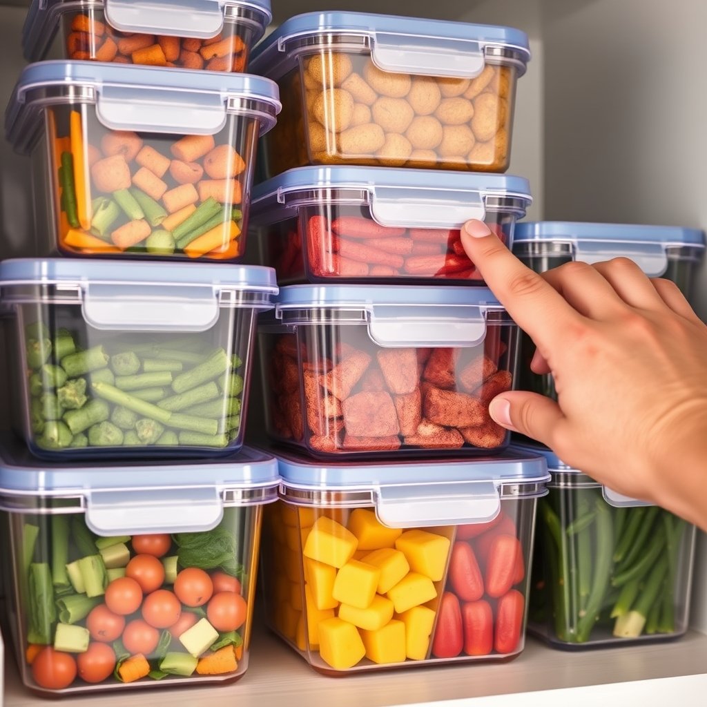 food containers in action