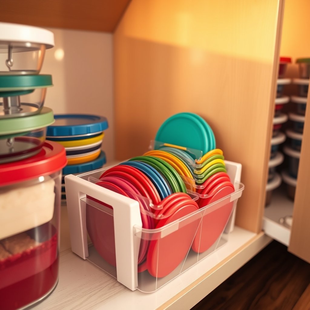 lid organizer in action