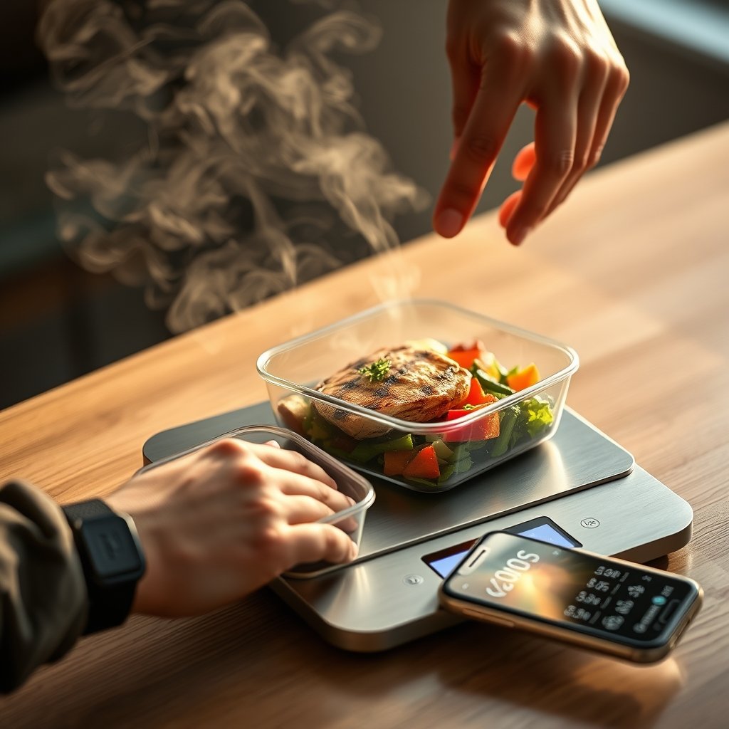 kitchen scale in action